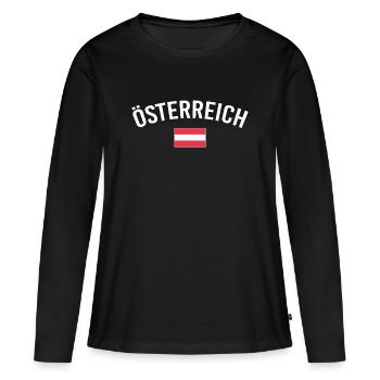 Autriche football autrichien  - T-shirt manches longues Premium bio Femme - noir - Devant - Julia (174cm)