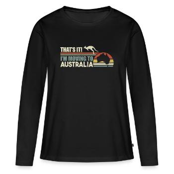 Australien Ich ziehe zu Australien Tourismus - Frauen Premium Bio Langarmshirt - Schwarz - Vorne - Julia (174cm)