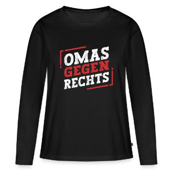 Omas Gegen Rechts - Frauen Premium Bio Langarmshirt - Schwarz - Vorne - Julia (174cm)