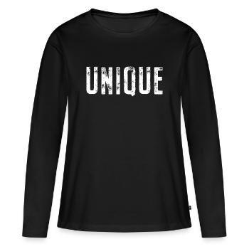 unique, unique, unique valeur de soi unique - T-shirt manches longues Premium bio Femme - noir - Devant - Julia (174cm)
