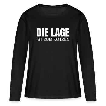 Die Lage ist zum kotzen - Frauen Premium Bio Langarmshirt - Schwarz - Vorne - Julia (174cm)
