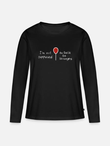 ES – Roter Ballon Mit Spruch - Frauen Premium Bio Langarmshirt - Schwarz