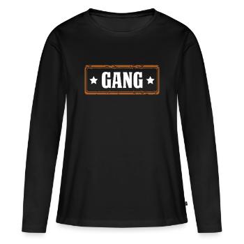 Gang - Frauen Premium Bio Langarmshirt - Schwarz - Vorne - Julia (174cm)