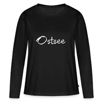 Ostsee weiss - Frauen Premium Bio Langarmshirt - Schwarz - Vorne - Julia (174cm)