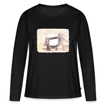 London England Tower Bridge - Women's Premium Organic Long Sleeve Shirt - black - Front - Julia (174cm)