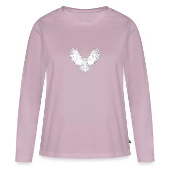 owl - Women's Premium Organic Long Sleeve Shirt - dusky pink - Front - Julia (174cm)