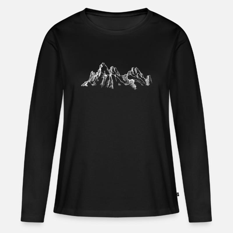 White Mountain Silhouette - Frauen Premium Bio Langarmshirt - Schwarz