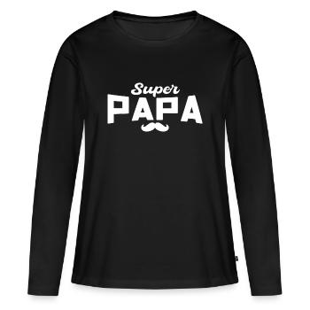 Super Daddy Daddy Geschenk Papa - Frauen Premium Bio Langarmshirt - Schwarz - Vorne - Julia (174cm)
