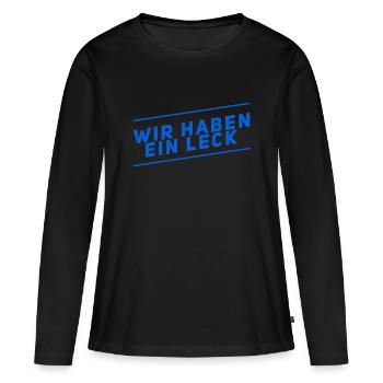 da ist ein Leck - Frauen Premium Bio Langarmshirt - Schwarz - Vorne - Julia (174cm)