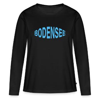 BODENSEE - Frauen Premium Bio Langarmshirt - Schwarz - Vorne - Julia (174cm)