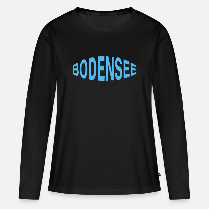 BODENSEE - Frauen Premium Bio Langarmshirt - Schwarz