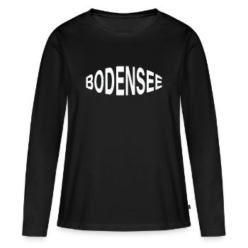BODENSEE - Frauen Premium Bio Langarmshirt - Schwarz - Vorne - Julia (174cm)