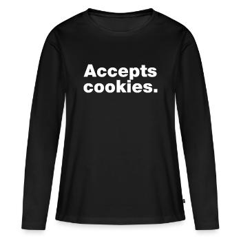 Akzeptiert Cookies - Frauen Premium Bio Langarmshirt - Schwarz - Vorne - Julia (174cm)