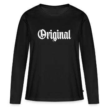 original- - Frauen Premium Bio Langarmshirt - Schwarz - Vorne - Julia (174cm)
