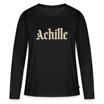 Achille Gothic script - Women's Premium Organic Long Sleeve Shirt - black - Front - Julia (174cm)
