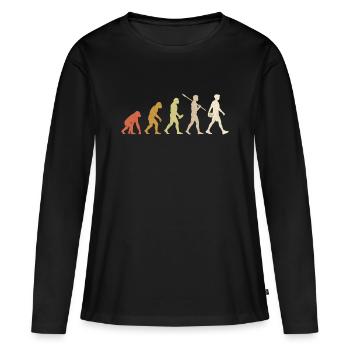Volleyball Evolution Funny Volleyball Player Gift - Women's Premium Organic Long Sleeve Shirt - black - Front - Julia (174cm)