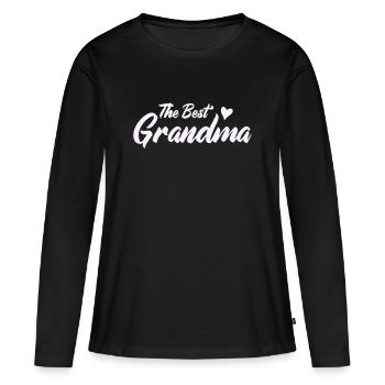 Meilleur design de cœur de grand-mère - T-shirt manches longues Premium bio Femme - noir - Devant - Julia (174cm)