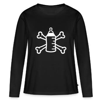 Nuckel OS - T-shirt manches longues Premium bio Femme - noir - Devant - Julia (174cm)