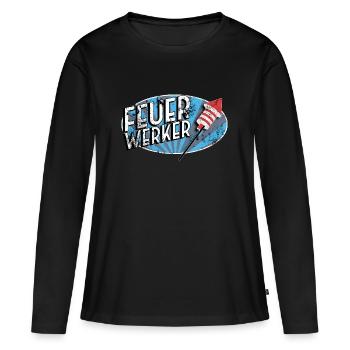Feux d’artifice 07 - T-shirt manches longues Premium bio Femme - noir - Devant - Julia (174cm)