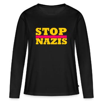 Stop Nazis - Women's Premium Organic Long Sleeve Shirt - black - Front - Julia (174cm)