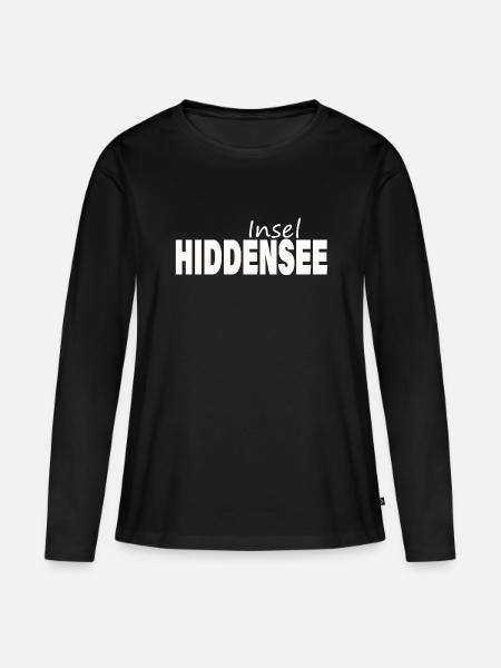 Insel HIDDENSEE - Frauen Premium Bio Langarmshirt - Schwarz