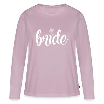 Mariée Crew Filles Équipage Enterrement de vie de garçon Mariage - T-shirt manches longues Premium bio Femme - rose poudré - Devant - Julia (174cm)