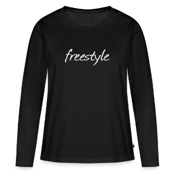 FREESTYLE - Frauen Premium Bio Langarmshirt - Schwarz - Vorne - Julia (174cm)