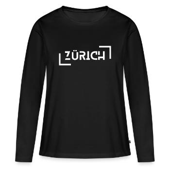 Zurich - Women's Premium Organic Long Sleeve Shirt - black - Front - Julia (174cm)