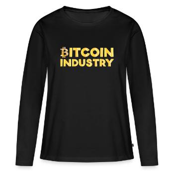 Industrie du bitcoin - T-shirt manches longues Premium bio Femme - noir - Devant - Julia (174cm)