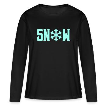 Cristal de neige - T-shirt manches longues Premium bio Femme - noir - Devant - Julia (174cm)
