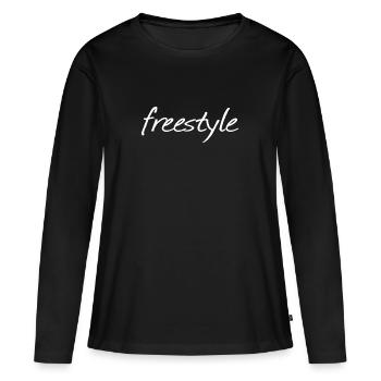 FREESTYLE - Frauen Premium Bio Langarmshirt - Schwarz - Vorne - Julia (174cm)