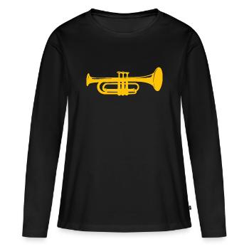 Trumpet - Women's Premium Organic Long Sleeve Shirt - black - Front - Julia (174cm)