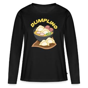 Dumpling Suppe - Frauen Premium Bio Langarmshirt - Schwarz - Vorne - Julia (174cm)
