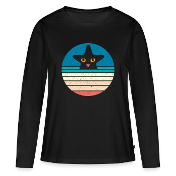 Seestern - Frauen Premium Bio Langarmshirt - Schwarz - Vorne - Julia (174cm)