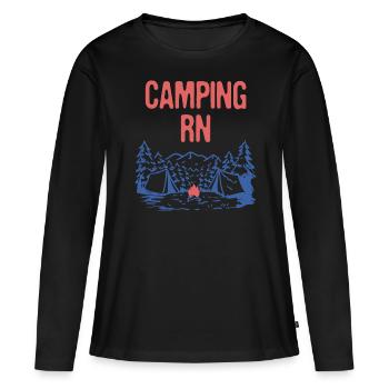 Camping RN Camper Forest Camp Woods Vacances - T-shirt manches longues Premium bio Femme - noir - Devant - Julia (174cm)