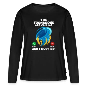 Tornade - T-shirt manches longues Premium bio Femme - noir - Devant - Julia (174cm)