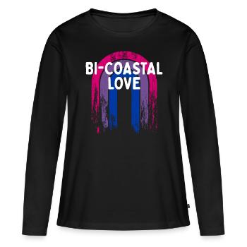 Bi-Coastal Love Bisexual Couples Bi Pride Lovers - T-shirt manches longues Premium bio Femme - noir - Devant - Julia (174cm)
