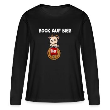 Bock Auf Bier - Frauen Premium Bio Langarmshirt - Schwarz - Vorne - Julia (174cm)