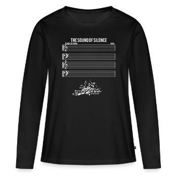 Le son du silence - T-shirt manches longues Premium bio Femme - noir - Devant - Julia (174cm)