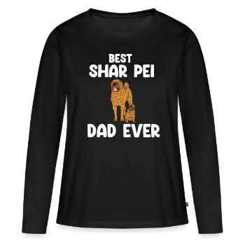 Chinese Shar Pei - Frauen Premium Bio Langarmshirt - Schwarz - Vorne - Julia (174cm)