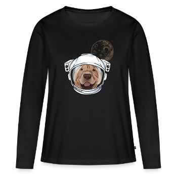 Chinese Shar Pei - Frauen Premium Bio Langarmshirt - Schwarz - Vorne - Julia (174cm)