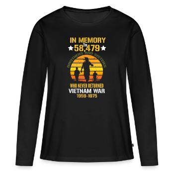 Vietnam Veteran - Women's Premium Organic Long Sleeve Shirt - black - Front - Julia (174cm)