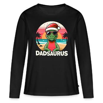 Vacances Dadsaurus famille correspondant Noël Noël - T-shirt manches longues Premium bio Femme - noir - Devant - Julia (174cm)