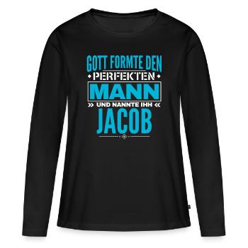 Jacob Name Design - Frauen Premium Bio Langarmshirt - Schwarz - Vorne - Julia (174cm)
