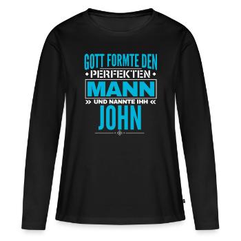 John Name Design - Frauen Premium Bio Langarmshirt - Schwarz - Vorne - Julia (174cm)
