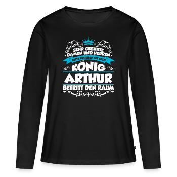 Arthur Name Design - Frauen Premium Bio Langarmshirt - Schwarz - Vorne - Julia (174cm)