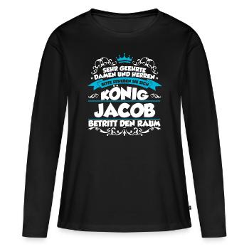 Jacob Name Design - Frauen Premium Bio Langarmshirt - Schwarz - Vorne - Julia (174cm)