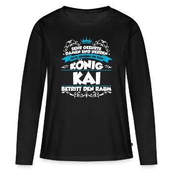 Kai Name Design - Frauen Premium Bio Langarmshirt - Schwarz - Vorne - Julia (174cm)