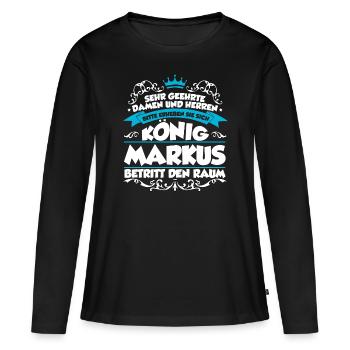 Markus Name Design - Frauen Premium Bio Langarmshirt - Schwarz - Vorne - Julia (174cm)
