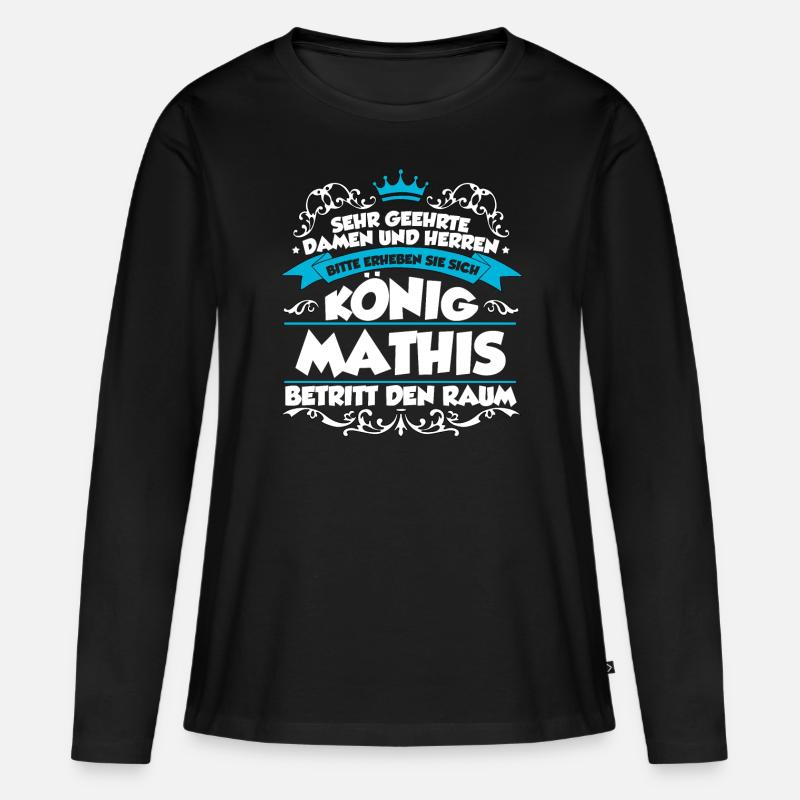 Mathis Name Design - Frauen Premium Bio Langarmshirt - Schwarz